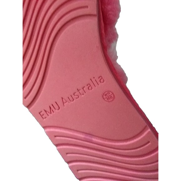 EMU AUSTRALIA Naledi Bow Sheepskin Slide Slippers Mineral Red Size 9 Shoes   NWT - Picture 14 of 15